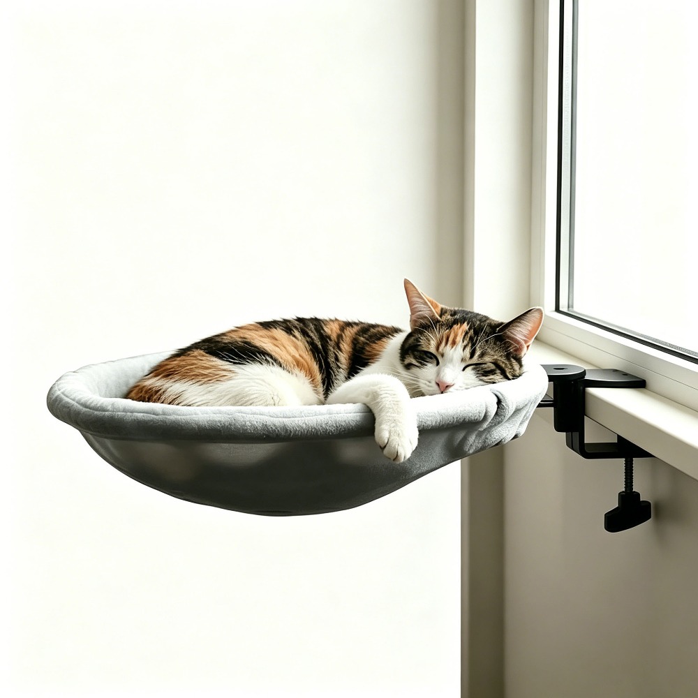 Under Desk Hammock - Cama de escritorio ajustable para gatos,
