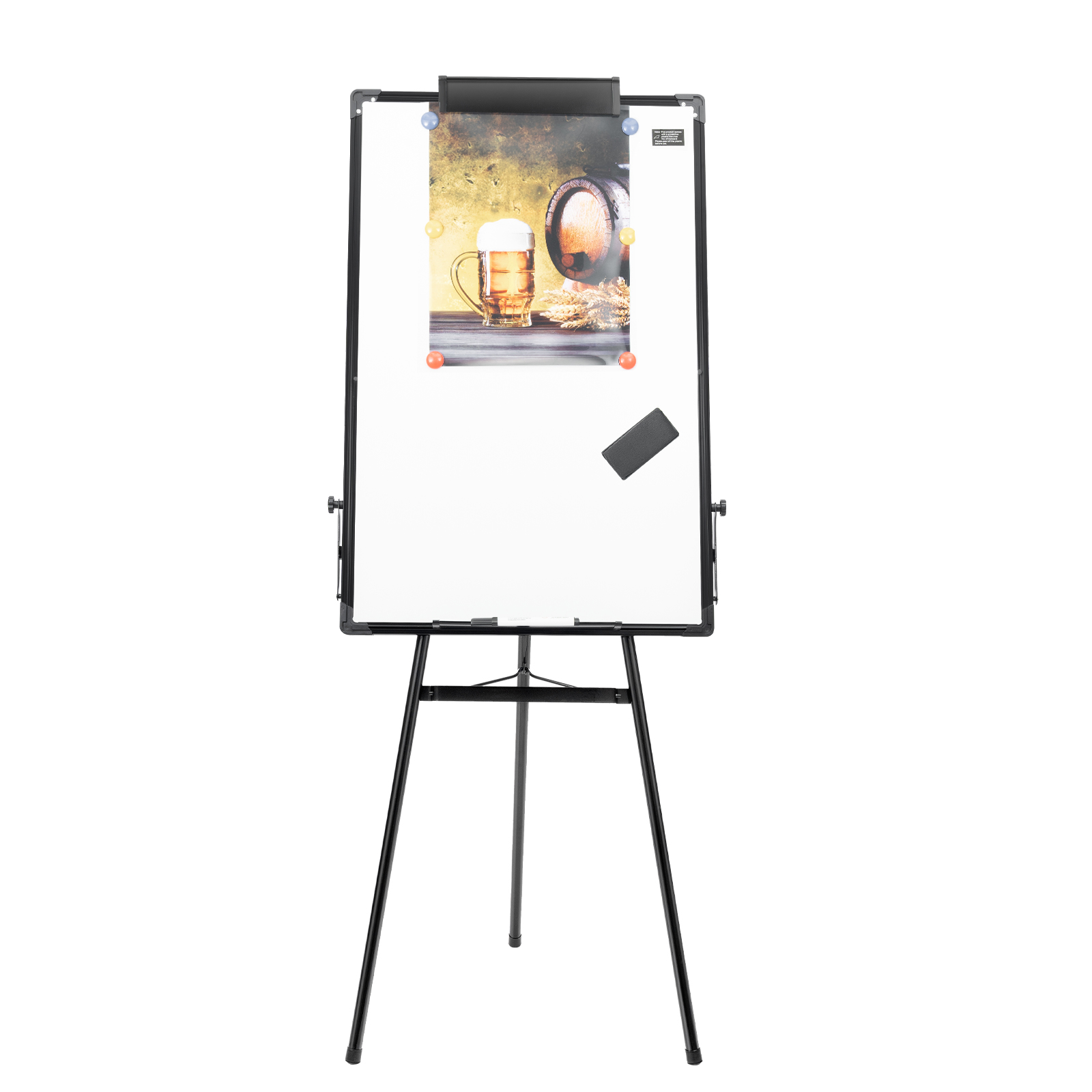 Whiteboard Easel Tripod - Pizarra blanca con soporte magnético, 36