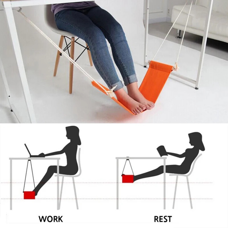 Under Desk Hammock - Hamaca ajustable para pies de poliéster,