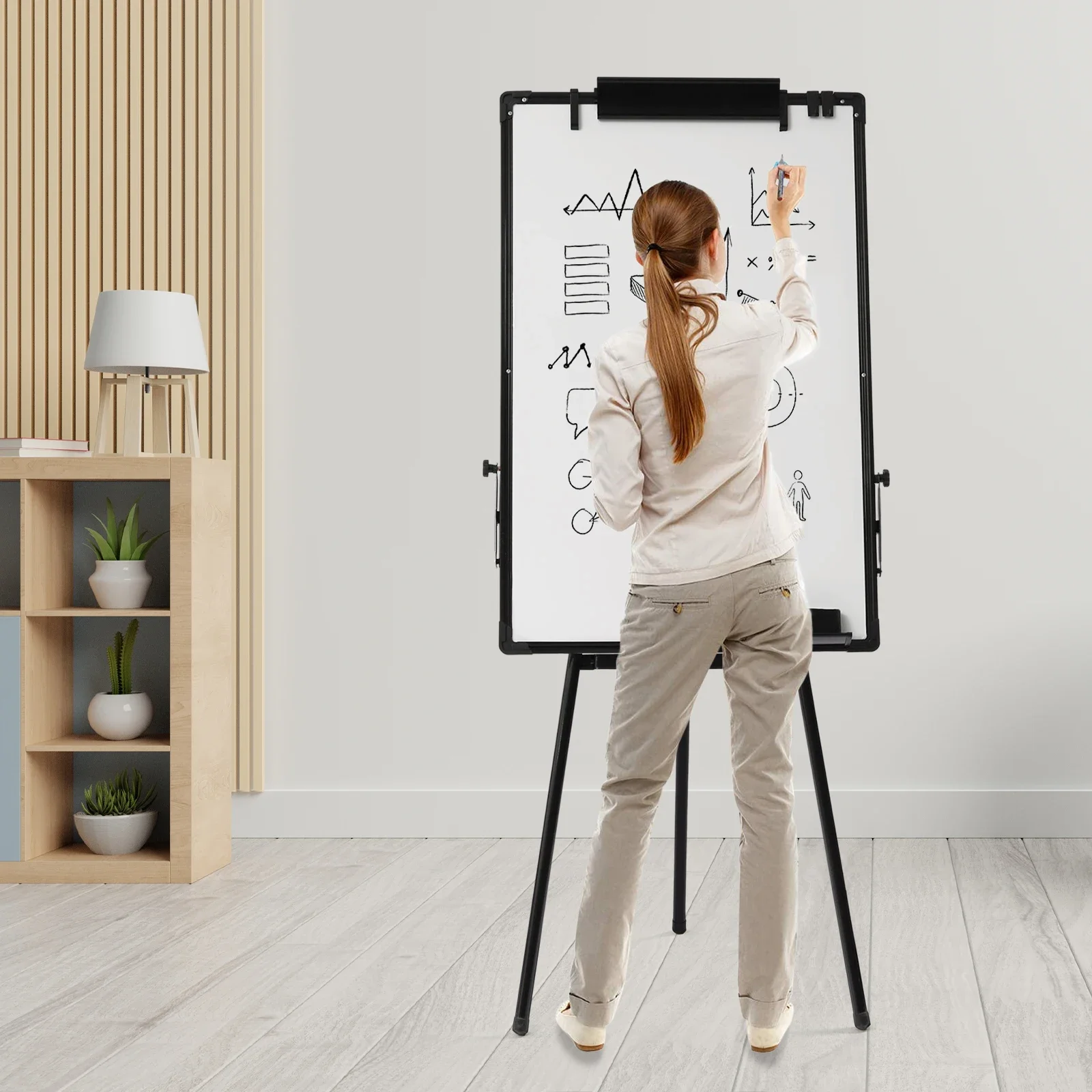 Whiteboard Easel Tripod - Pizarra Blanca con Soporte, 36 x