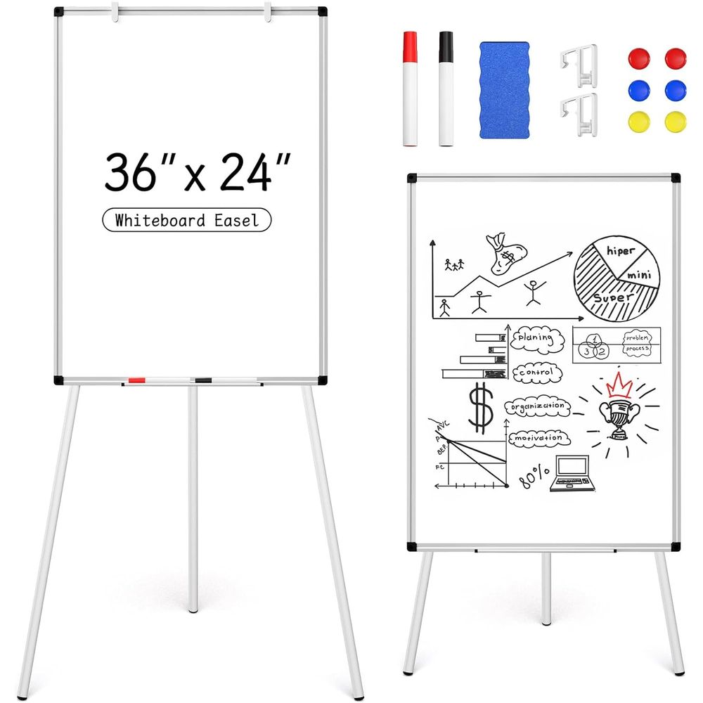 Pizarra magnética con soporte, - Whiteboard Easel Tripod reseña y precio