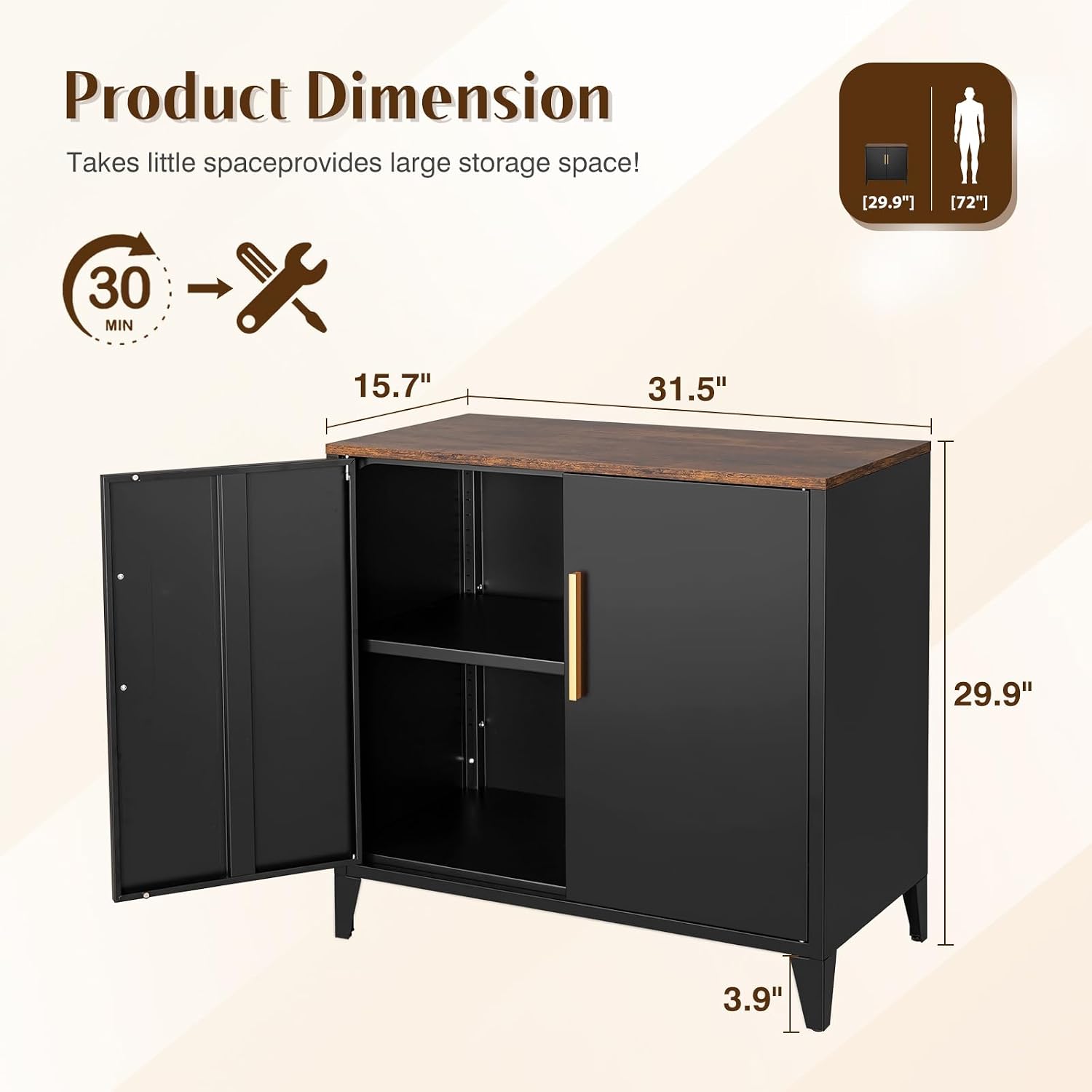 Gabinete de Almacenamiento Met - Office Furniture Credenza reseña y precio