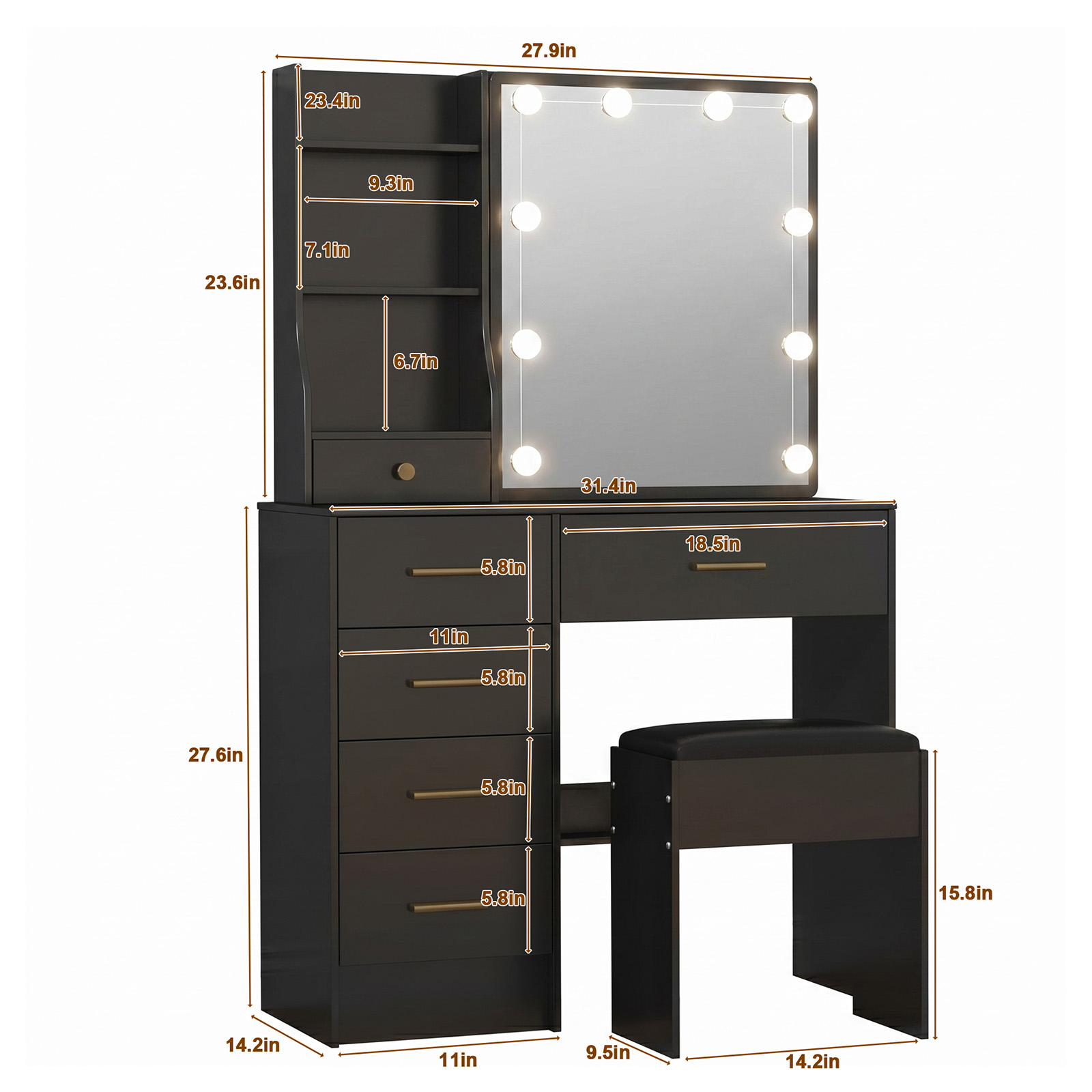 Conjunto de tocador Teousev co - Office Furniture Credenza reseña y precio