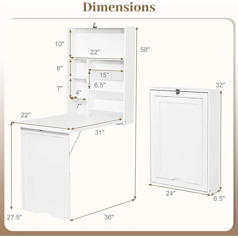 Escritorio de Computadora Mult - Wall Mounted Desk Fold reseña y precio
